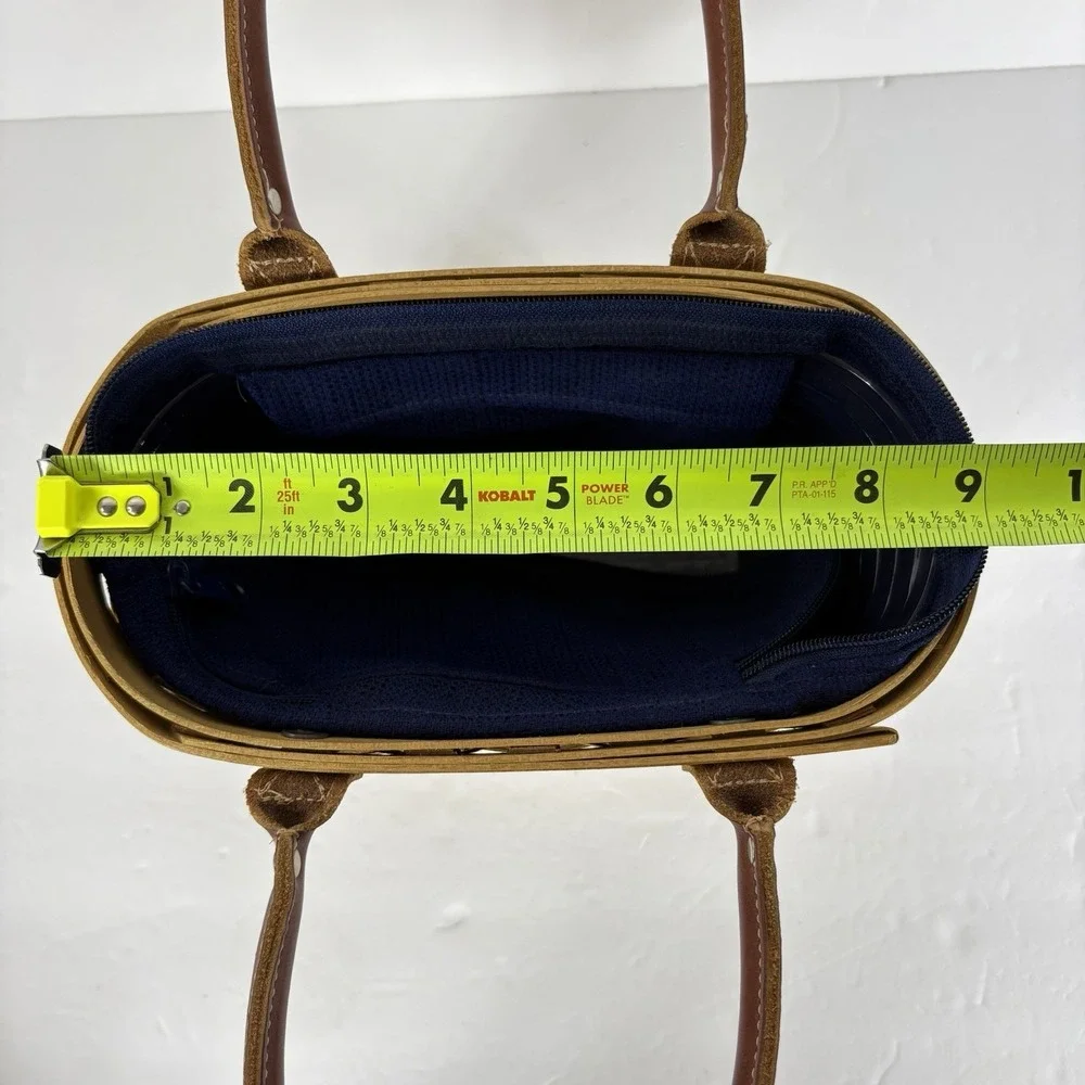 2003 Signed Longaberger Small Boardwalk Basket Zipper‎ Liner Protector Purse Vtg
